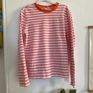 & Other Stories pink and white striped tee small